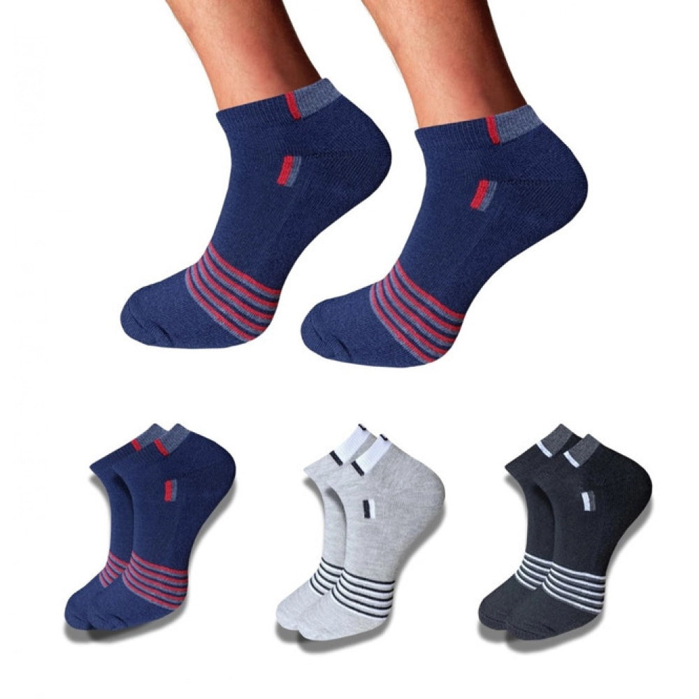 Generic 3_Pair Set Unisex Casual Cotton Printed Low Cut Socks (Multicolor)