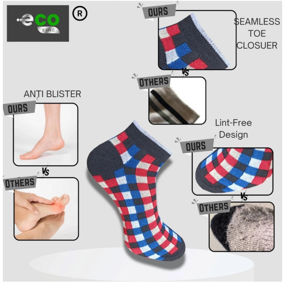 Generic 3_Pair Set Unisex Casual Cotton Printed Low Cut Socks (Multicolor)