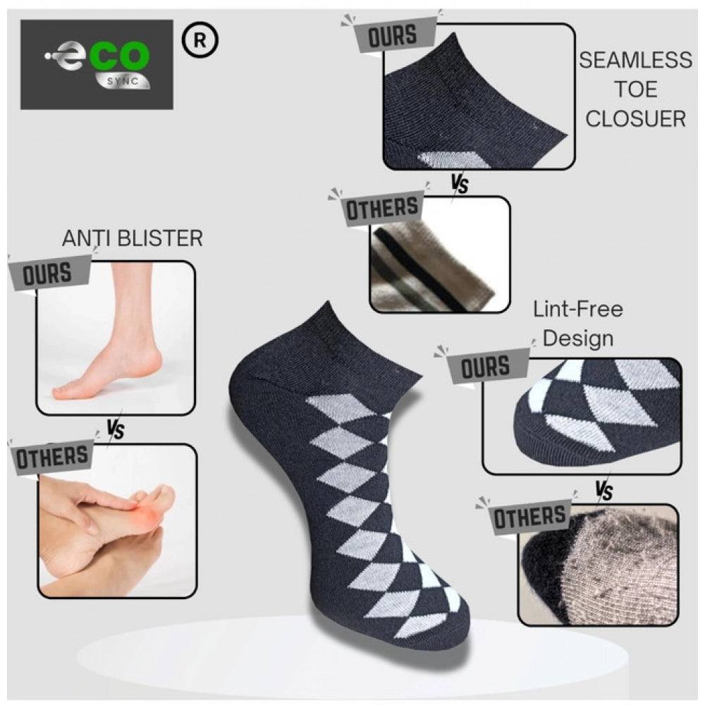 Generic 3_Pair Set Unisex Casual Cotton Printed Low Cut Socks (Multicolor)