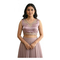 Generic Women's Zimmi Choo Embroidered V-Neck Padded Blouse (Lavender 38 Ready (Self Alterable 36–40)