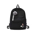 Generic Unisex PU Leather Solid Medium Zipper Backpack (Black)
